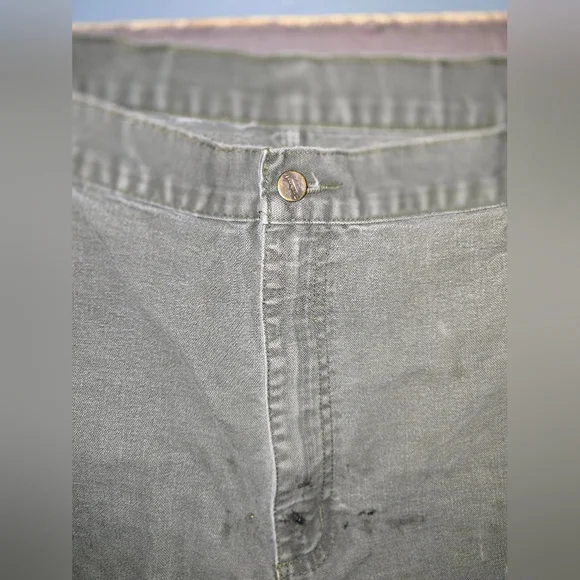 Vintage Carhartt B11 MOS Washed Duck Work Carpenter Pants Moss Green 38x32 - Picture 3 of 8